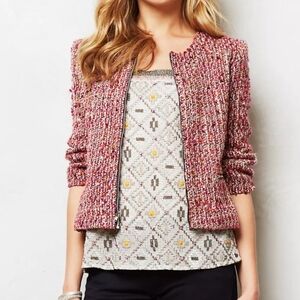 Anthropologie Cartonnier Rosily Tweed Jacket Size 6